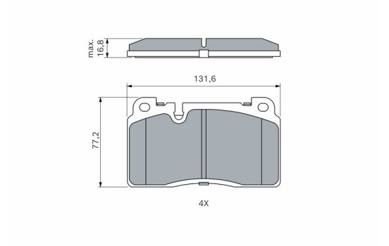 Brake Pad Set, disc brake BP1689 Bosch, Image 3