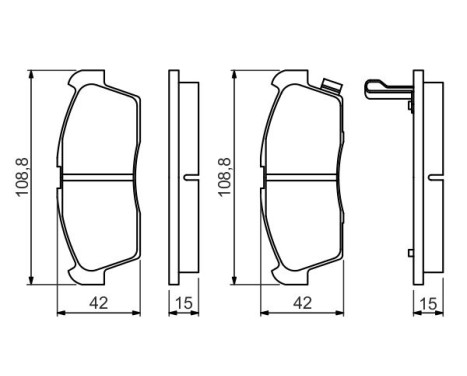 Brake Pad Set, disc brake BP1695 Bosch, Image 7