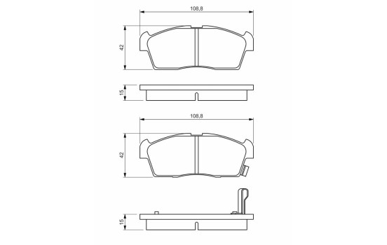 Brake Pad Set, disc brake BP1695 Bosch, Image 8