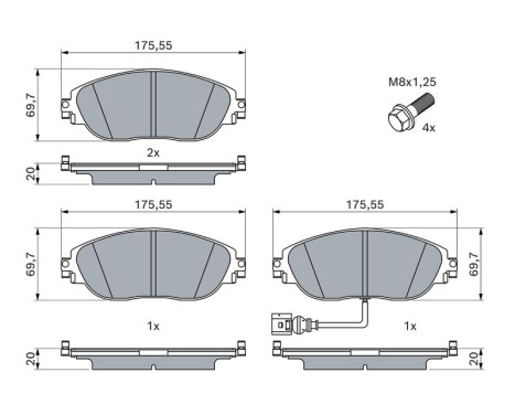 Brake Pad Set, disc brake BP1699 Bosch, Image 7