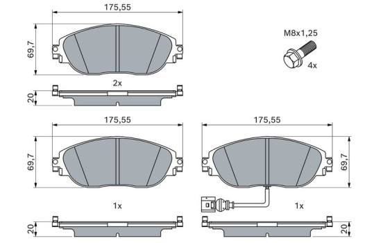 Brake Pad Set, disc brake BP1699 Bosch