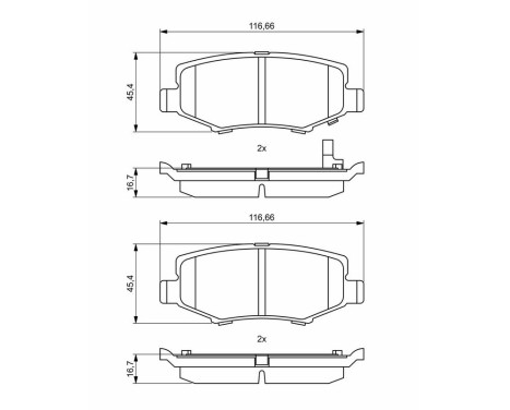 Brake Pad Set, disc brake BP1701 Bosch, Image 8