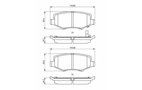 Brake Pad Set, disc brake BP1701 Bosch, Image 8