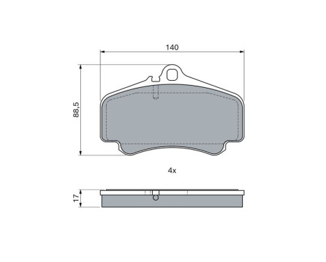 Brake Pad Set, disc brake BP1705 Bosch, Image 3
