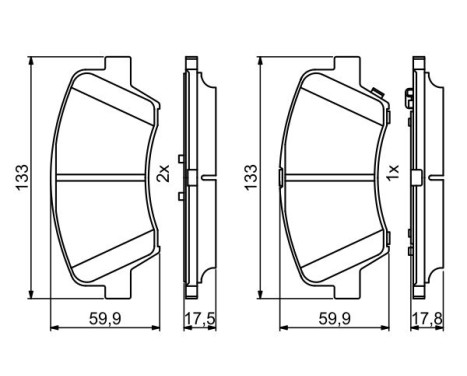 Brake Pad Set, disc brake BP1707 Bosch, Image 7