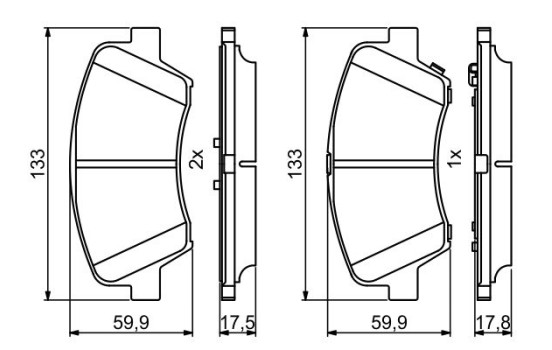 Brake Pad Set, disc brake BP1707 Bosch, Image 7