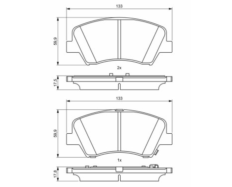 Brake Pad Set, disc brake BP1707 Bosch, Image 8