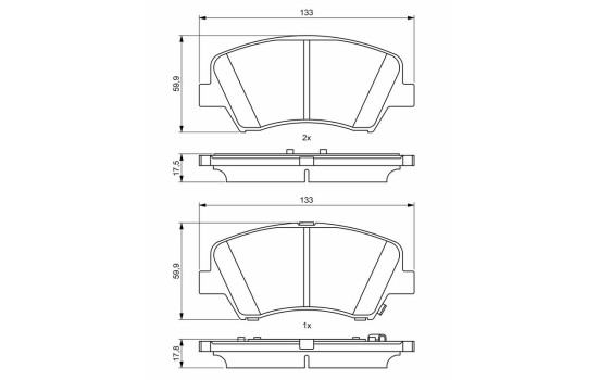 Brake Pad Set, disc brake BP1707 Bosch, Image 8