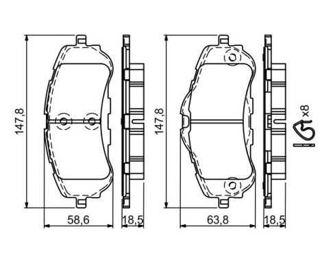 Brake Pad Set, disc brake BP1709 Bosch, Image 7