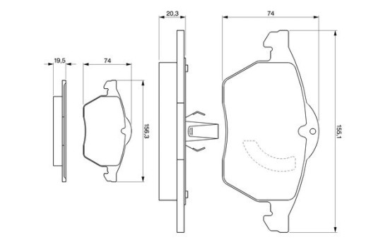Brake Pad Set, disc brake BP171 Bosch, Image 5