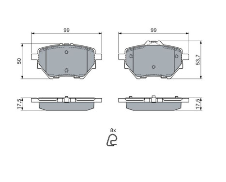Brake Pad Set, disc brake BP1711 Bosch