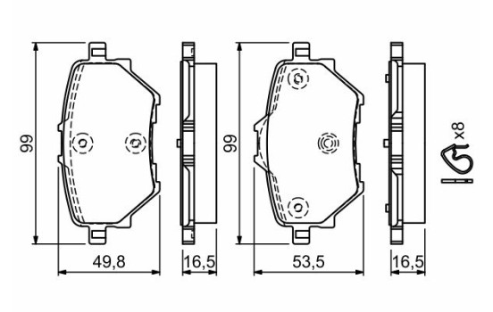 Brake Pad Set, disc brake BP1711 Bosch, Image 5