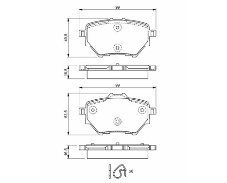 Brake Pad Set, disc brake BP1711 Bosch, Image 6