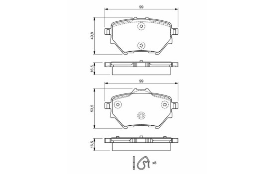 Brake Pad Set, disc brake BP1711 Bosch, Image 6