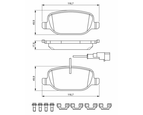 Brake Pad Set, disc brake BP1732 Bosch, Image 6