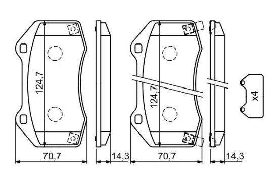 Brake Pad Set, disc brake BP1733 Bosch, Image 2