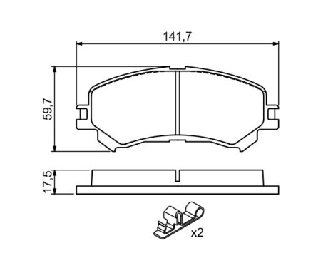 Brake Pad Set, disc brake BP1735 Bosch, Image 3