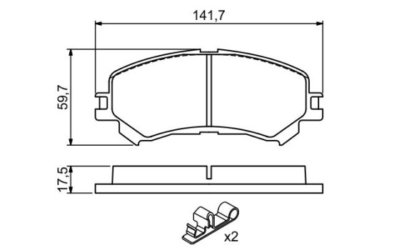 Brake Pad Set, disc brake BP1735 Bosch, Image 3