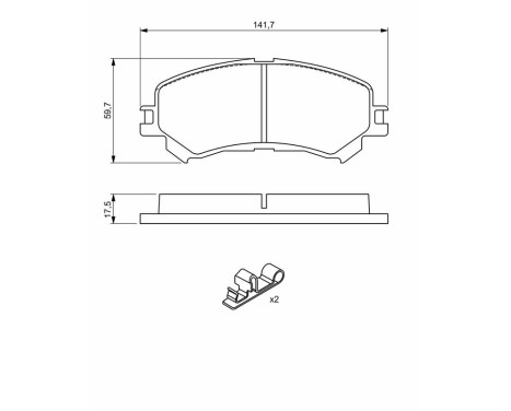 Brake Pad Set, disc brake BP1735 Bosch, Image 8