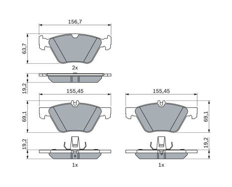 Brake Pad Set, disc brake BP1744 Bosch, Image 7