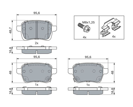 Brake Pad Set, disc brake BP1762 Bosch, Image 7