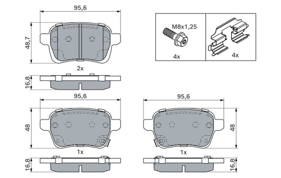 Brake Pad Set, disc brake BP1762 Bosch