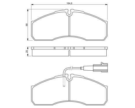 Brake Pad Set, disc brake BP1764 Bosch, Image 8