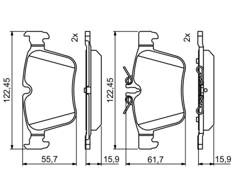 Brake Pad Set, disc brake BP1767 Bosch, Image 7