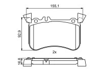 Brake pad set, disc brake BP1771 Bosch