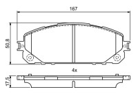 Brake pad set, disc brake BP1777 Bosch