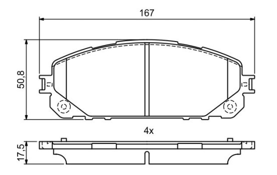 Brake pad set, disc brake BP1777 Bosch