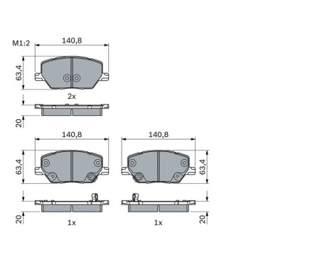 Brake Pad Set, disc brake BP1792 Bosch, Image 7