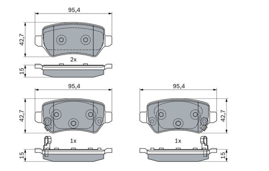 Brake Pad Set, disc brake BP1805 Bosch, Image 3