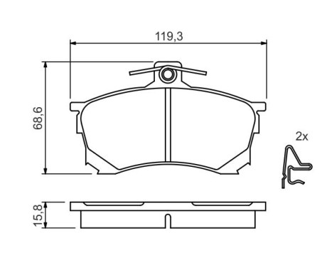 Brake Pad Set, disc brake BP181 Bosch, Image 7