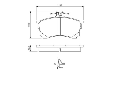 Brake Pad Set, disc brake BP181 Bosch, Image 8