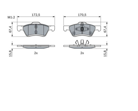 Brake Pad Set, disc brake BP1811 Bosch, Image 2