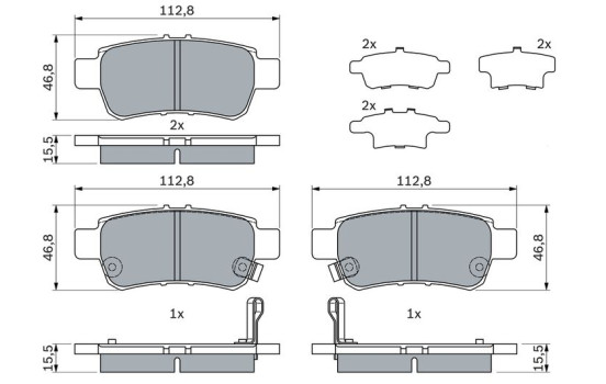 Brake Pad Set, disc brake BP1815 Bosch, Image 3