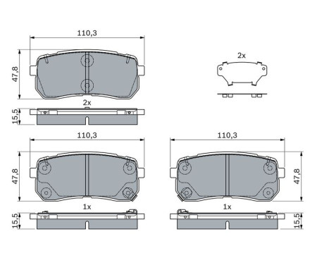 Brake Pad Set, disc brake BP1822 Bosch, Image 7