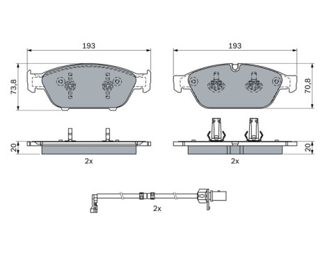 Brake Pad Set, disc brake BP1837 Bosch, Image 5