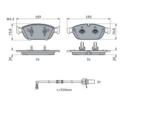 Brake Pad Set, disc brake BP1838 Bosch, Image 5