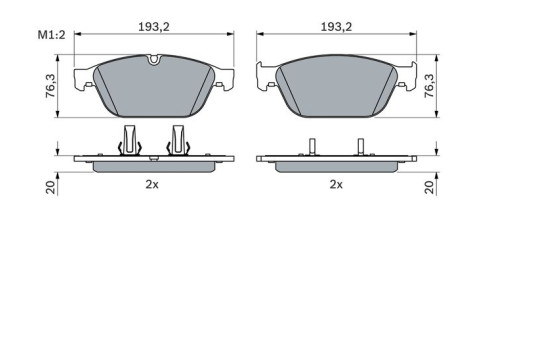 Brake Pad Set, disc brake BP1839 Bosch