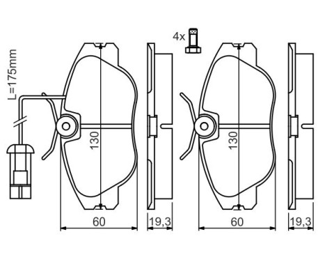 Brake Pad Set, disc brake BP185 Bosch, Image 7