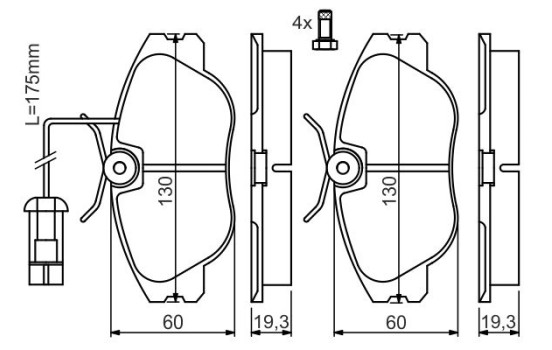 Brake Pad Set, disc brake BP185 Bosch, Image 3