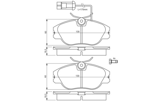Brake Pad Set, disc brake BP185 Bosch, Image 4