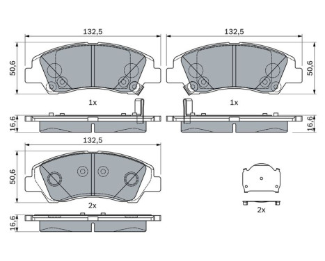 Brake Pad Set, disc brake BP1853 Bosch, Image 7