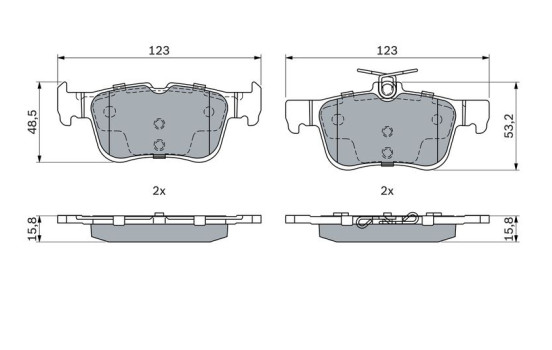 Brake Pad Set, disc brake BP1876 Bosch, Image 2