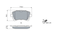 Brake pad set, disc brake BP1877 Bosch