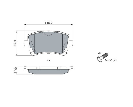 Brake pad set, disc brake BP1877 Bosch, Image 7