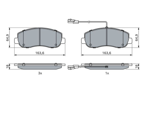 Brake pad set, disc brake BP1882 Bosch, Image 7