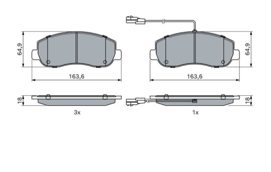 Brake pad set, disc brake BP1882 Bosch, Image 7